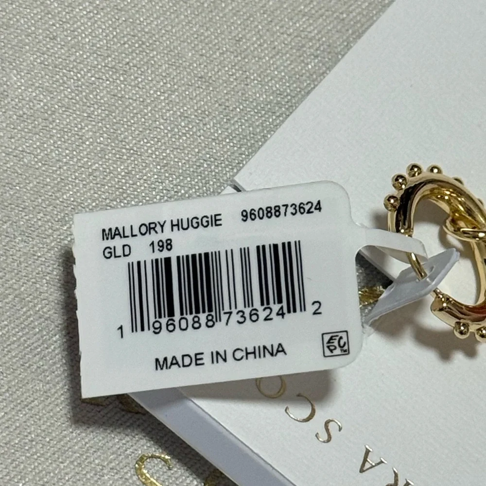 NWT Kendra Scott Mallory Gold Huggie Convertible Earrings in Blush Roses - Picture 12 of 12